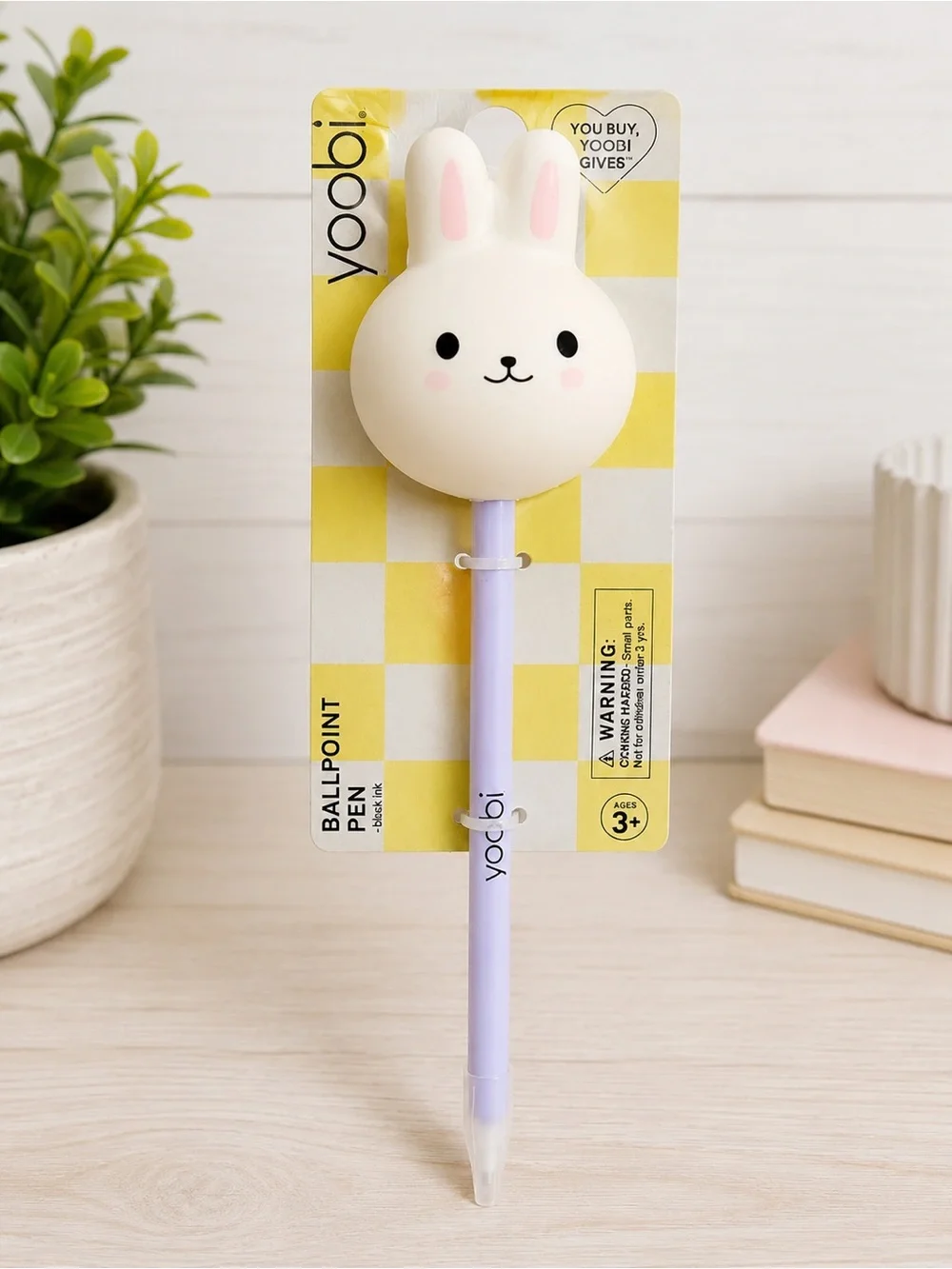 Yoobi Bunny Ballpoint Pens Set of 4 – Lavender Kawaii School Supplies – New